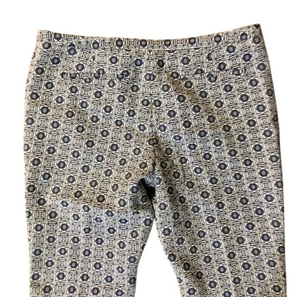 Worthington Capri Pants Womens 14 Blue Patterned Geometric Print Cotton Blend - Picture 4 of 8